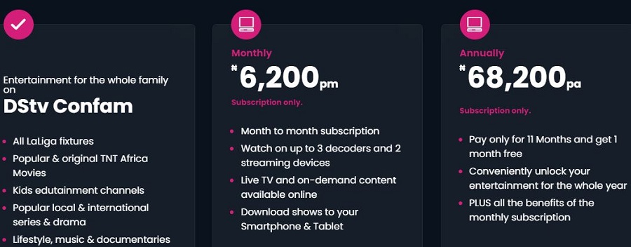 DStv Confam Price